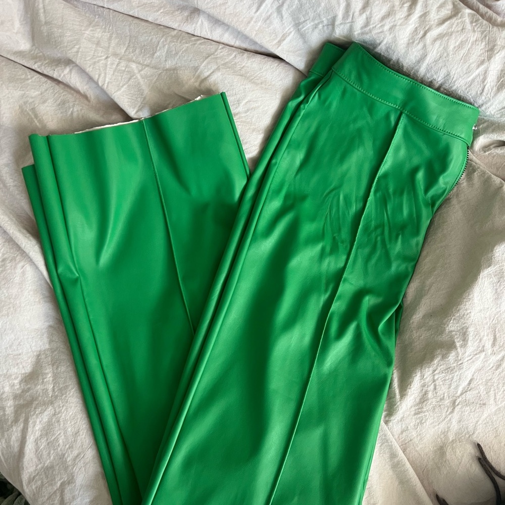Green Leather Pants